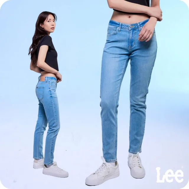 【Lee】女裝 牛仔褲 / 401 中腰合身小直筒 淺藍洗水(LB417032838)
