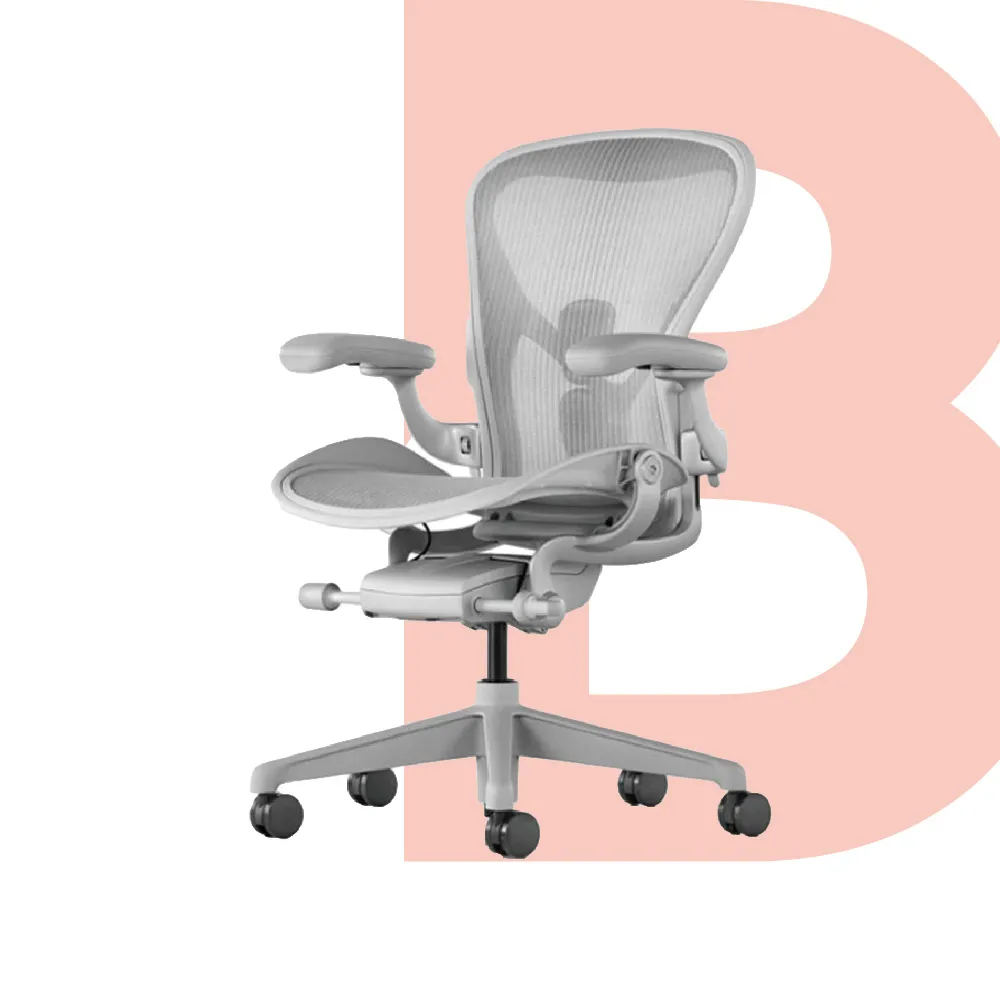 【Herman Miller】Aeron 全功能 - 礦石白｜B SIZE｜世代家具｜原廠授權代理商(人體工學椅/電腦椅/辦公椅)