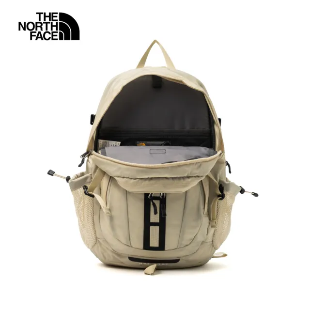 【The North Face 官方旗艦】北面男女款卡其色多隔層後背包｜3KYJ4D5(筆電包/登山包)