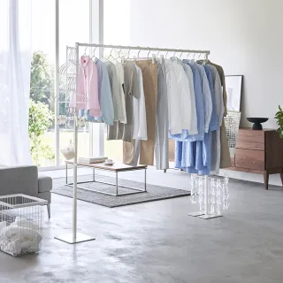 【YAMAZAKI 山崎】tower摺疊式室內曬衣架-白(吊衣架/掛衣架/室內衣架/摺疊曬衣架日本山崎)