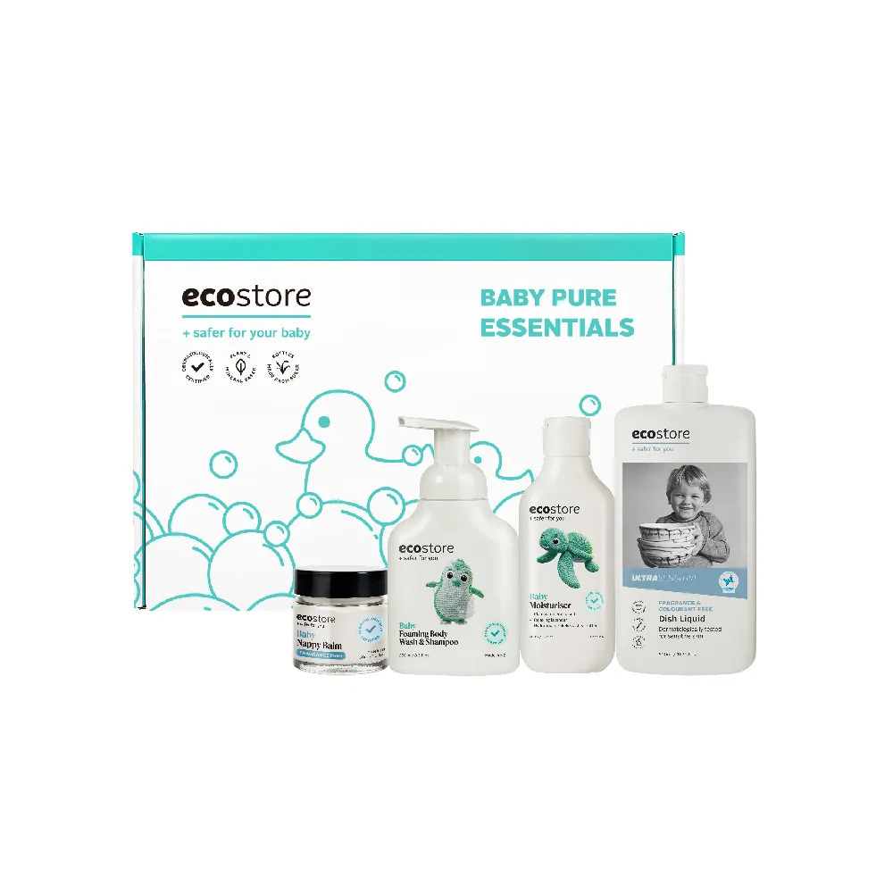 【ecostore 宜可誠】純淨寶寶洗沐保養禮盒(新生/彌月禮盒/洗髮/沐浴/泡泡/香皂)