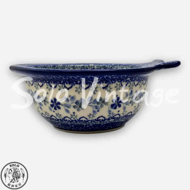 【SOLO 波蘭陶】波蘭製 CA 波蘭陶 15CM 魚型碗 雙藍鵲系列 CERAMIKA ARTYSTYCZNA