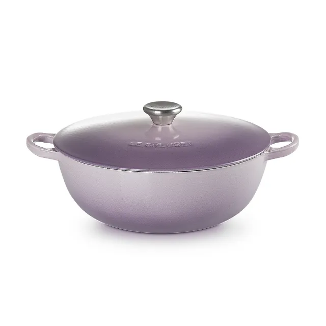 【Le Creuset】琺瑯鑄鐵媽咪鍋26cm(加勒比海藍/雪紡粉/海岸藍/水晶紫/藍鈴紫 多色選1)