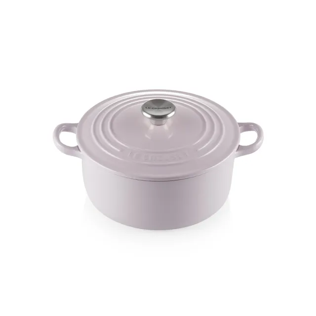 【Le Creuset】琺瑯鑄鐵鍋圓鍋22cm(薰衣草-鋼頭)