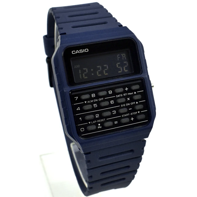 CASIO 卡西歐 CASIO手錶 深藍計算機電子膠錶(矽膠錶)