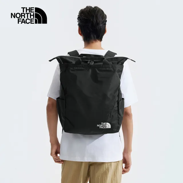 【The North Face 官方旗艦】北面男女款黑色大容量背提兩用後背包｜8B1YKX7(筆電包/登山包)