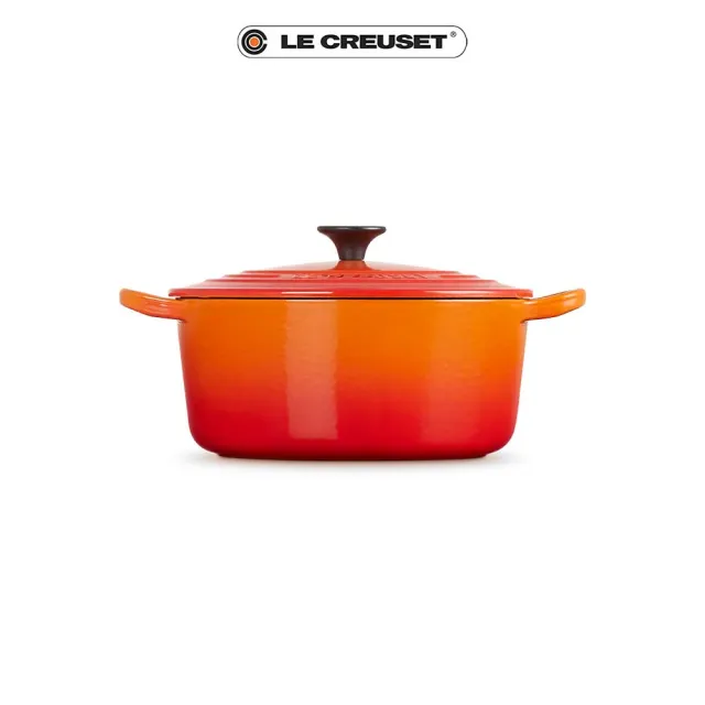 【Le Creuset】琺瑯鑄鐵鍋圓鍋22cm(火焰橘)