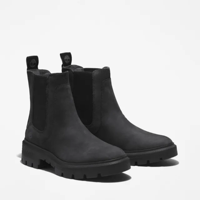 【Timberland】女款黑色Cortina Valley中筒切爾西靴(A5ND7015)