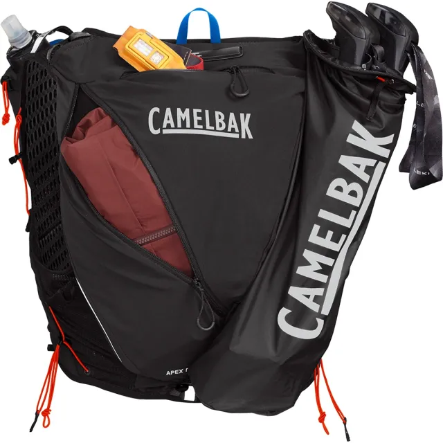 【CAMELBAK】Apex Pro12 專業越野水袋背心附0.5L軟水瓶2個-黑 XS(單車/登山露營/越野跑/跑步/旅行)