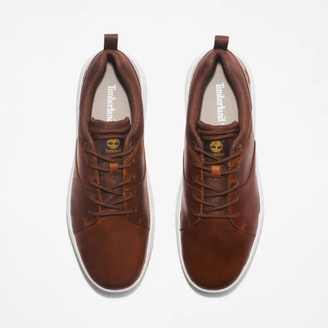 【Timberland】男款棕色皮革低筒休閒鞋(A5Z1S358)