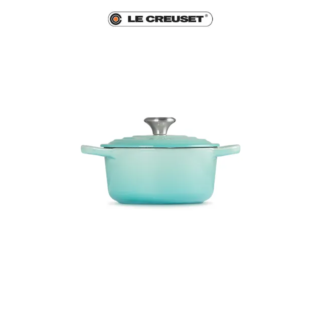 【Le Creuset】典藏琺瑯鑄鐵鍋圓鍋  18cm(薄荷綠-鋼頭)