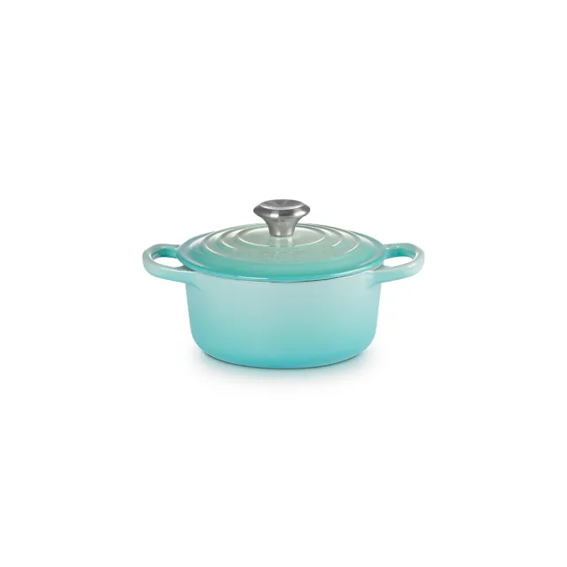 【Le Creuset】典藏琺瑯鑄鐵鍋圓鍋  18cm(薄荷綠-鋼頭)