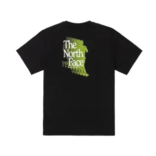 【The North Face 官方旗艦】北面男款黑色UPF防曬奔跑印花短袖T恤｜89ZZJK3(抗UV/排汗衫)