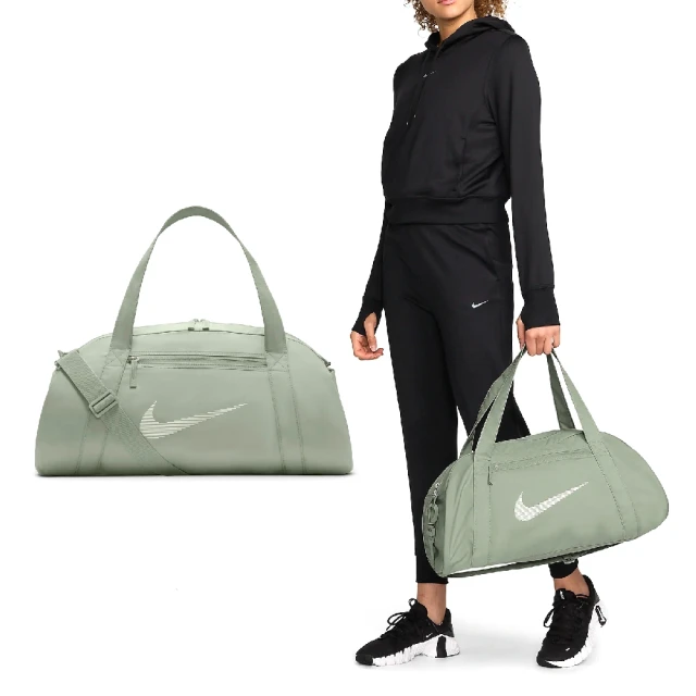 NIKE 耐吉 健身包 Gym Club Duffle Bag 綠 可調背帶 兩用 旅行袋 手提包 斜背包(DR6974-370)