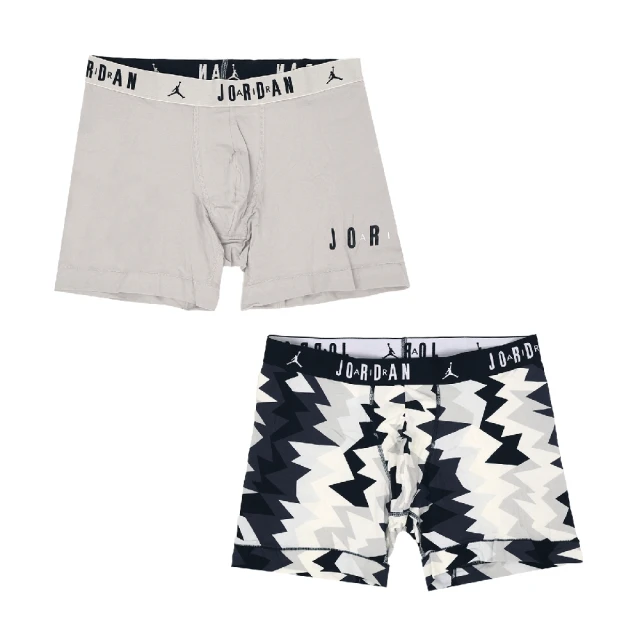 NIKE 耐吉 內褲 Jordan Flight Cotton Stretch Boxer 男款 灰黑 針織 四角褲(JD2433067AD-001)