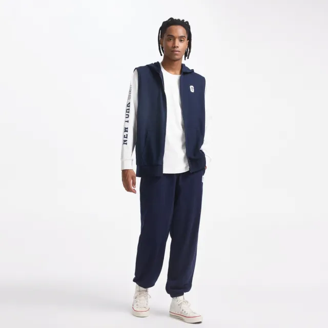 【GAP】男裝 Logo無袖連帽外套-海軍藍(637168)