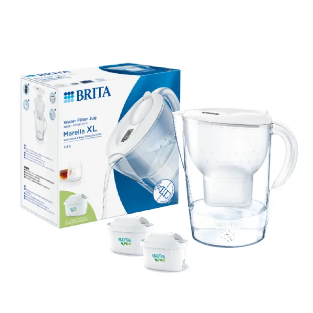 【BRITA】官方直營 Marella 3.5L馬利拉濾水壺+MXPRO全效型1入濾芯(共1壺2芯)