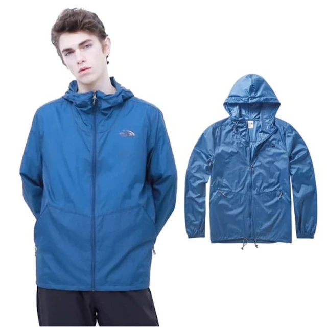 The North Face 男 WINDWALL 防風防潑休閒連帽外套.風衣式運動夾克(49A1-N4L 海藍)