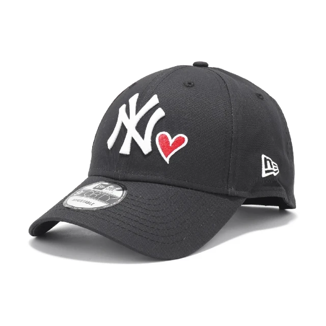 NEW ERA 棒球帽 Essential MLB Heart 黑白 940帽型 可調帽圍 紐約洋基 NYY 老帽(NE70609998)