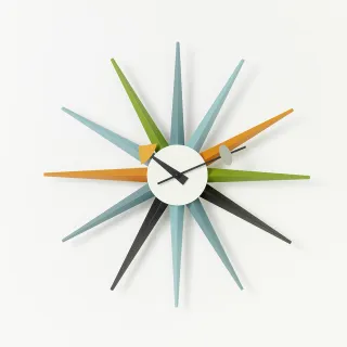 【北歐櫥窗】Vitra Sunburst Clock 豔陽綻放掛鐘(彩色)