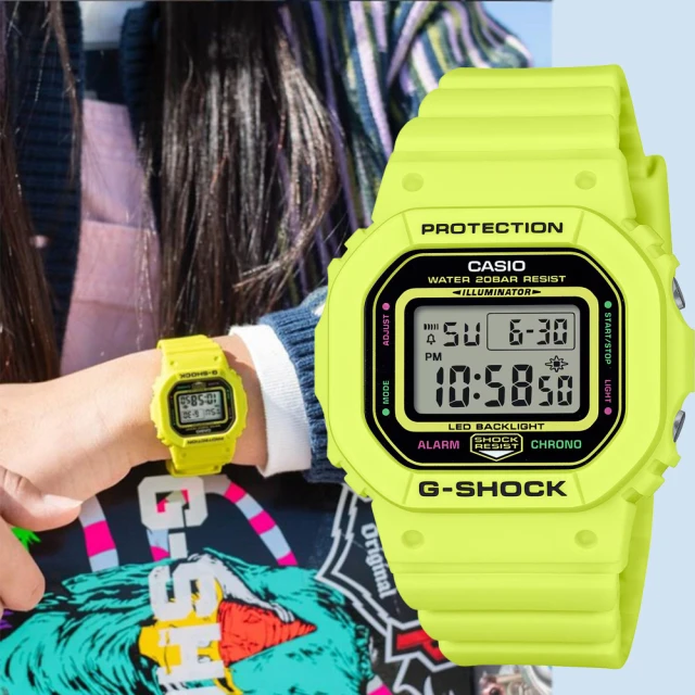 CASIO 卡西歐 G-SHOCK 致敬運動員 方型手錶 女錶 電子錶 開學(GMD-S5600EP-9)