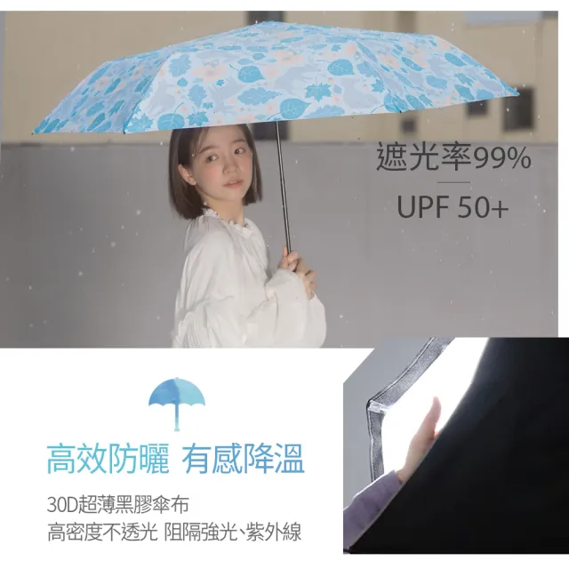 【rento】碳纖輕量黑膠晴雨傘-奈良小鹿(碳纖傘骨 日系傘 黑膠傘 防曬 降溫  抗UV)