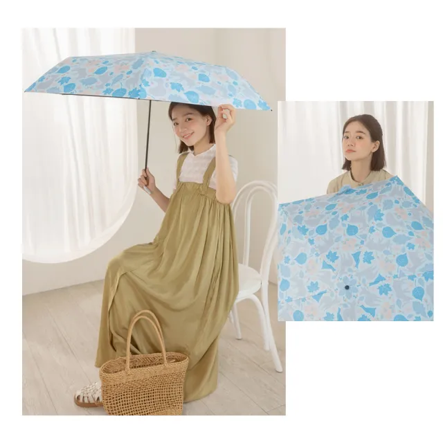 【rento】碳纖輕量黑膠晴雨傘-奈良小鹿(碳纖傘骨 日系傘 黑膠傘 防曬 降溫  抗UV)