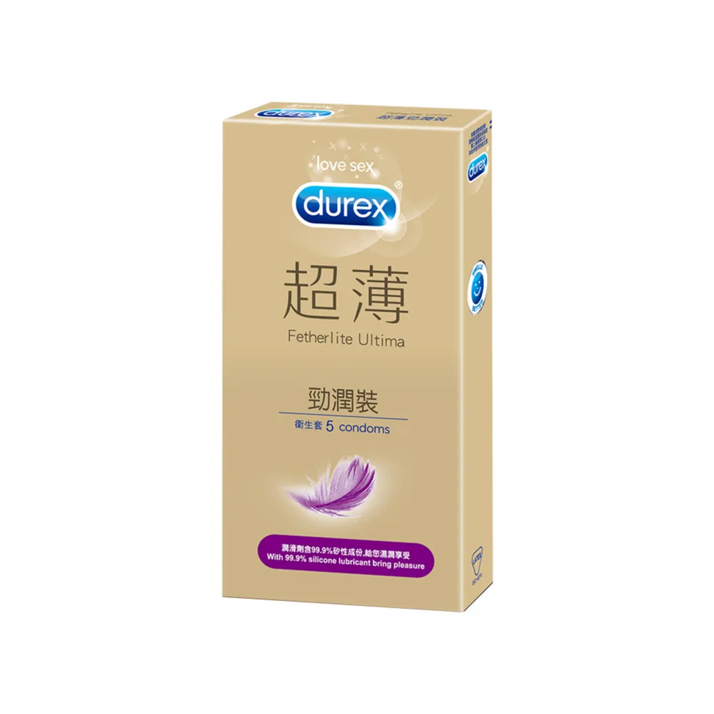 【Durex杜蕾斯】超薄勁潤裝衛生套5入(保險套/保險套推薦/衛生套/安全套/避孕套/避孕)