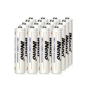 【iNeno】超大容量低自放鎳氫充電電池1200mAh 4號/AAA 16顆入(節能環保 多顆數共享 存電 儲電)