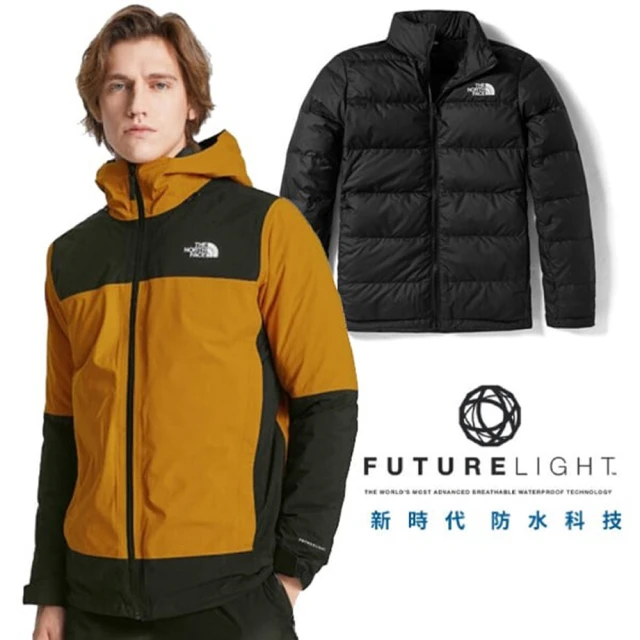 The North Face 男 3合1 FUTURELIGHT 防水透氣 兩件式外套.風雨衣(4N9T-TBK 黃/黑 V)