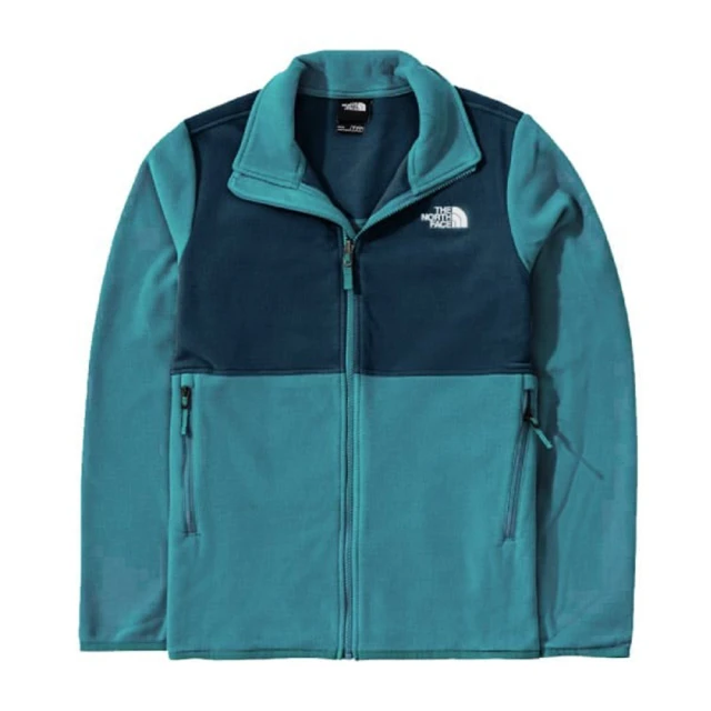 The North Face 男 TKA 200 輕柔厚刷毛抓絨保暖外套夾克_可套接GoreTex內件(4NA3-TB5 藍綠 N)