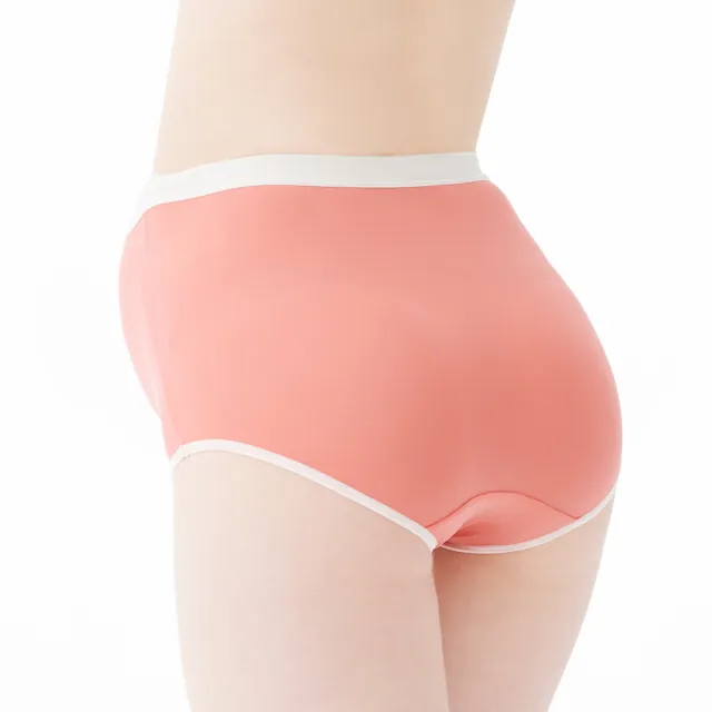 【Gennies 奇妮】哺乳內衣褲成套 休閒交叉款無鋼圈內衣 高腰內褲(孕婦內衣 可拆襯墊 孕婦內褲 桃 A94B54)