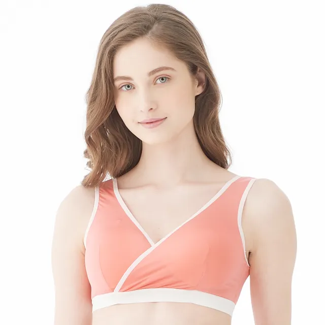 【Gennies 奇妮】2件組*哺乳內衣 休閒交叉款無鋼圈內衣(共4色)