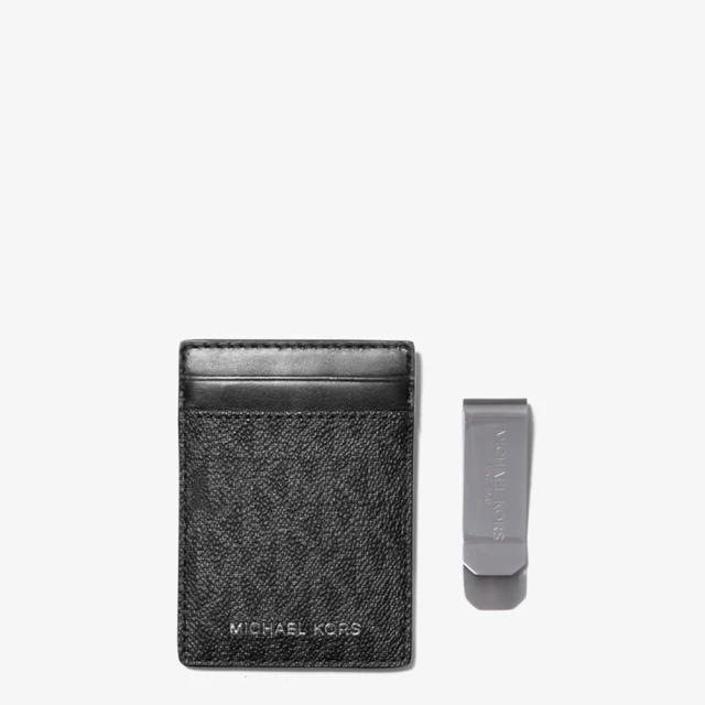 Michael Kors 新款 Card Holder 信用卡夾+鈔票夾禮盒 名片夾 卡片夾 黑色(卡片夾 鈔票夾 錢夾)