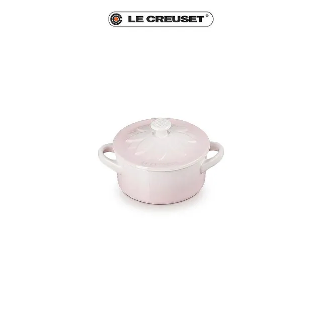 【Le Creuset】瓷器向日葵迷你圓烤盅10cm(藍鈴紫/貝殼粉 2色選1)