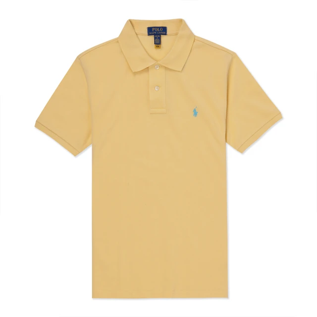 RALPH LAUREN RL POLO 經典刺繡小馬短袖Polo衫-青年款-鵝黃色(青年款/平輸品)