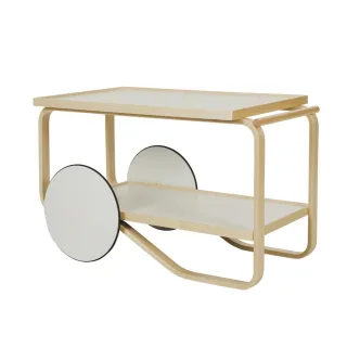 【北歐櫥窗】Artek Tea Trolley 901 雙層白輪茶几(白)