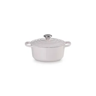 【Le Creuset】典藏琺瑯鑄鐵鍋圓鍋 18cm(柔粉紫- 鋼頭-內鍋白)