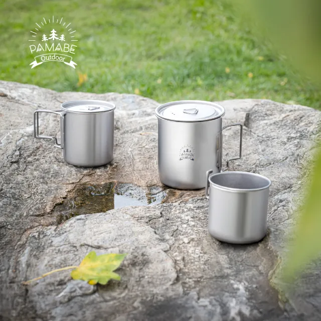【PAMABE OUTDOOR】鈦愛露營馬克杯750ML(露營/馬克杯/隨身用/露營杯/純鈦杯/登山杯)