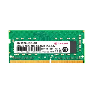 【Transcend 創見】JetRam DDR4 3200  8GB 筆記型記憶體(JM3200HSB-8G 新舊包裝隨機出貨)