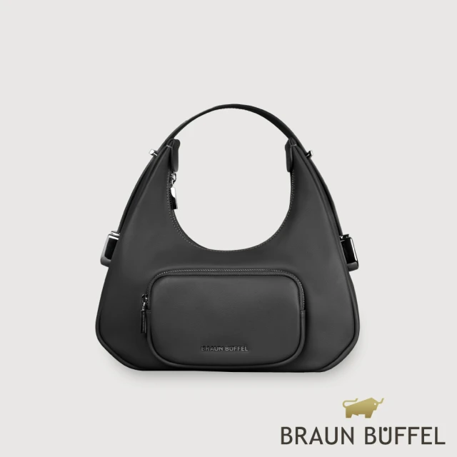 BRAUN BUFFEL 德國小金牛 台灣總代理 瑞雅 大肩包-黑色(BF848-27-BK)