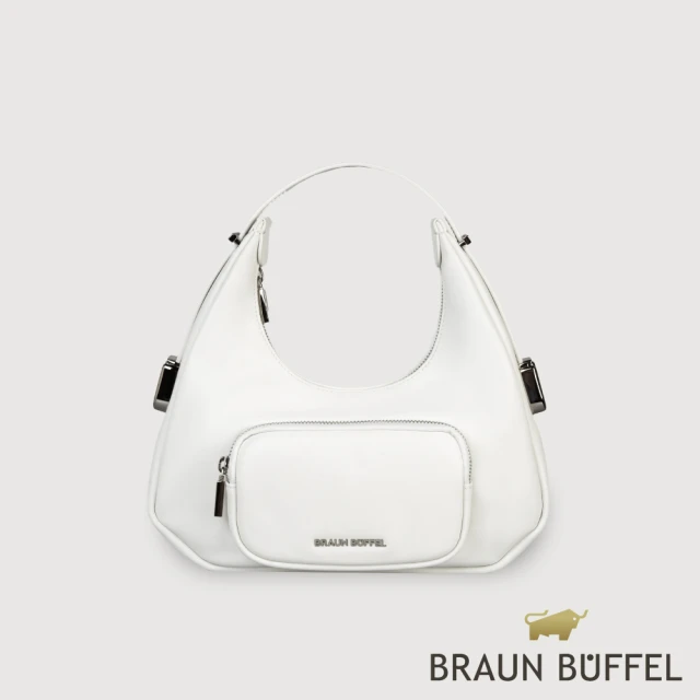 BRAUN BUFFEL 德國小金牛 台灣總代理 瑞雅 大肩包-白色(BF848-27-WT)