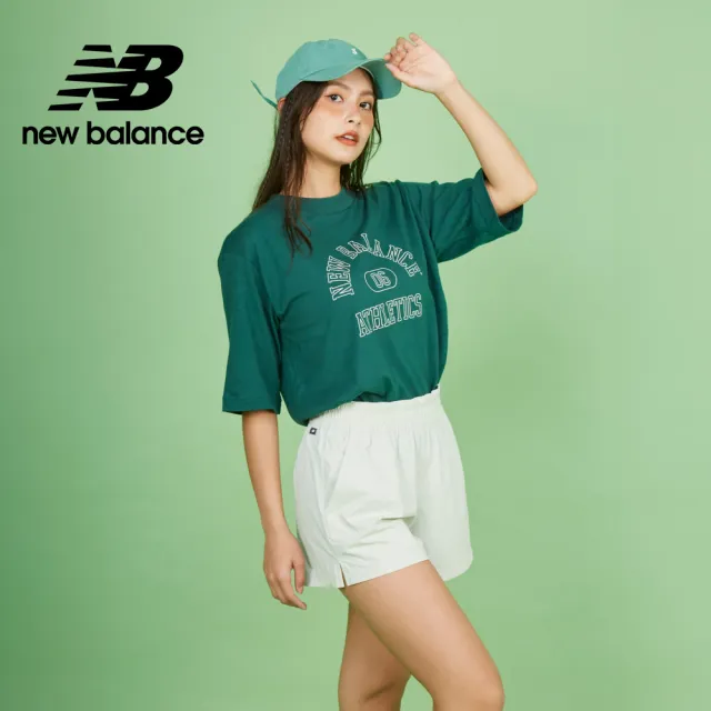 【NEW BALANCE】NB 棉質短袖上衣_女性_杏/綠色任選_WT43521LIN_WT43521NWG(美版 版型偏大)