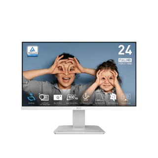 【MSI 微星】PRO MP2412W-白 美型螢幕-24型/FHD/HDMI/DP/VA