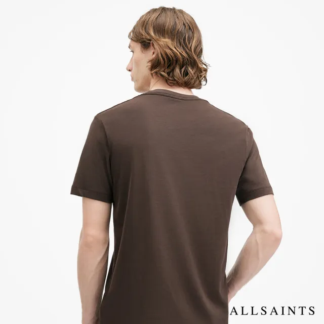 【ALLSAINTS】BRACE 純棉柔軟厚實公羊頭骨短袖T恤-棕色 M030JB(修身版型)