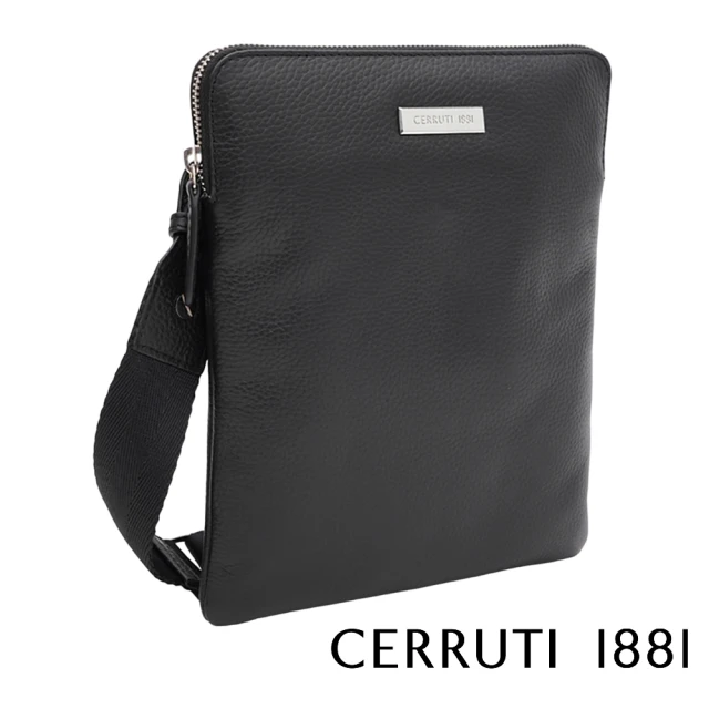 Cerruti 1881Cerruti 1881 限量2折 義大利頂級小牛皮肩背包側背包 全新專櫃展示品(黑色 CEBO06062M)