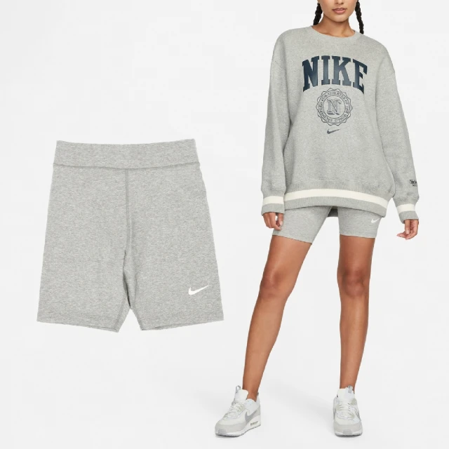 NIKE 耐吉 單車褲 NSW Classics Biker Shorts 女款 灰 高腰 緊身褲 短褲 褲子(DV7798-063)