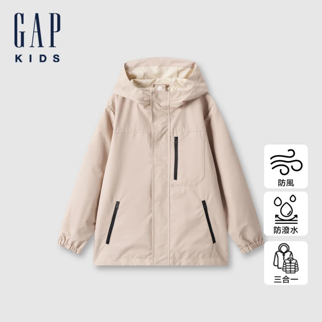 GAP 幼童裝 Logo連帽外套-黑色(890199)好評推