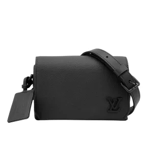 【Louis Vuitton 路易威登】Aerogram 牛皮掀蓋斜背包(M82085-黑)