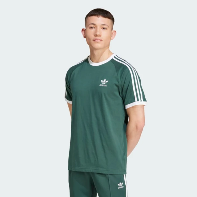 adidas 愛迪達 短袖上衣 男款 運動 三葉草 3-STRIPES TEE 綠 IY8720